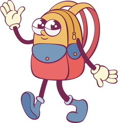 Poster - Rtero groovy school backpack cartoon character