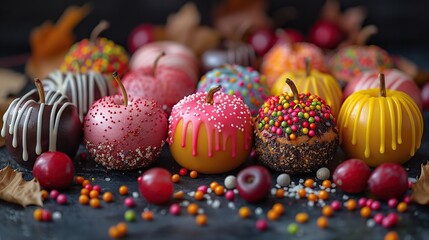 Canvas Print - Colorful Candy Coated Apples