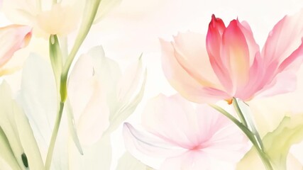 Aufkleber - This Delicate pastel petals create a serene, harmonious floral composition.