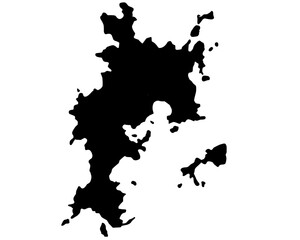 Wall Mural - komodo island map silhouette on transparent background