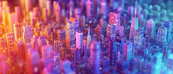 Wall Mural - colorful miniature city