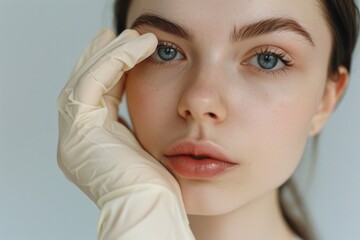 Canvas Print - Close-up shot of a person wearing gloves