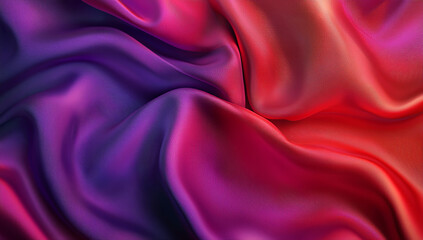 Abstract background with colorful red and purple silk satin fabric,...