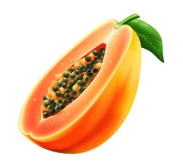 Wall Mural - papaya fruit isolated