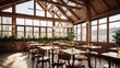 © Alexander - Rustic Restaurant With Wooden Tables and Large Windows