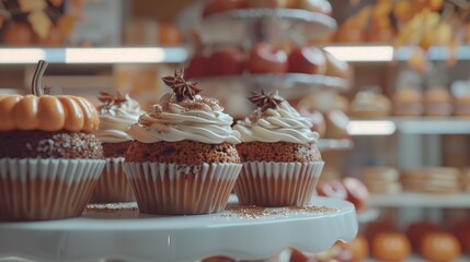 Wall Mural - Pumpkin Spice Cupcakes