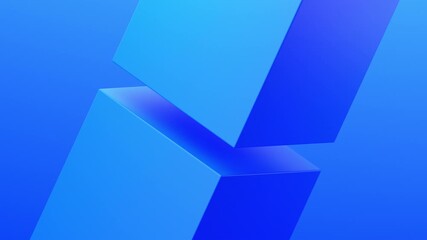 Sticker - Abstract geometric animation, blue minimalist background design, 4k seamless looped video, 3d render