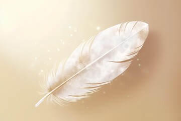 Poster - white feather on black background made by midjourney