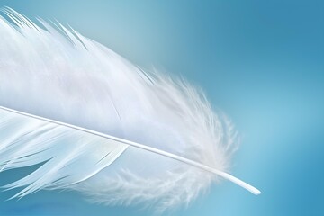 Poster - white feather on blue background made by midjourney