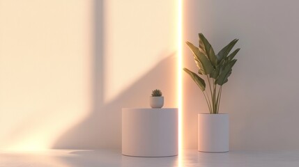 Poster - Minimalist interior with house plants and