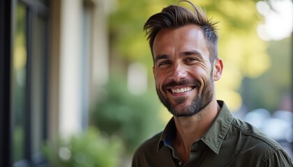 Wall Mural - Portrait of a Smiling Man.