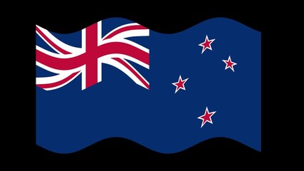 Wall Mural - Animation icon flag of New Zealand 4k high resolution loop animation footage