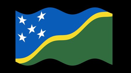 Wall Mural - Animation icon flag of Solomon Islands 4k high resolution loop animation footage