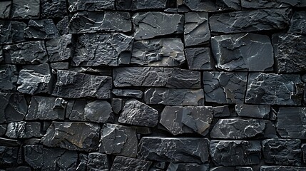 Poster - Black Stone Wall Texture