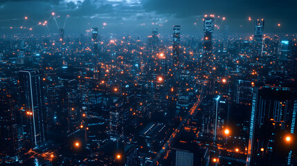 Wall Mural - 5g wireless network ai big data communication pathways science technology web high speed internet we