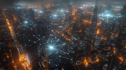 Wall Mural - 5g wireless network ai big data communication pathways science technology web high speed internet we