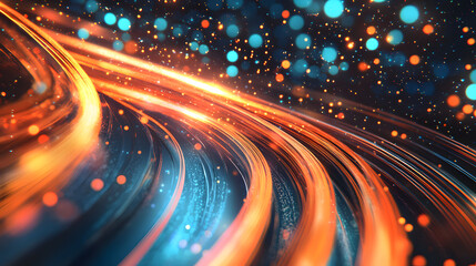 Wall Mural - digital background technology technological high speed operations neural networks ai big data transf