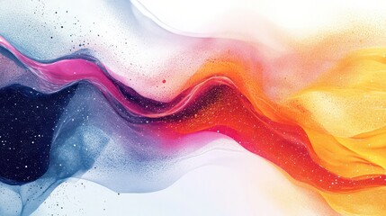 Wall Mural - A colorful wave of light with a blue and orange section