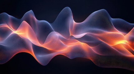 Fototapete - A long, curvy line of orange and blue colors