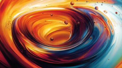 Wall Mural - A colorful swirl of paint with a lot of small dots