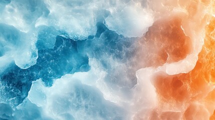 Poster - A blue and orange cloud with a white background