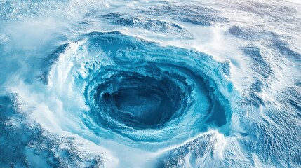 Aufkleber - A large hole in the ice with a blue sky in the background