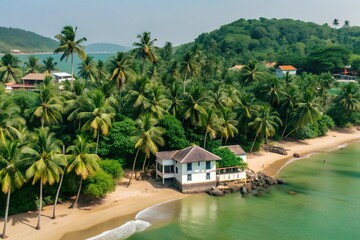 Canvas Print - house on the beach