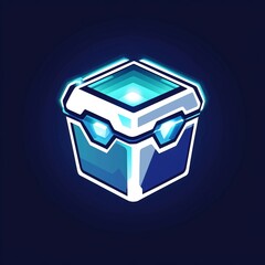 Poster - Futuristic Glowing Box Icon Design