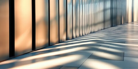 Sticker - Abstract Light and Shadow Play on Metallic Wall