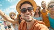© CHOI POO - Sun-Kissed Smiles and Summer Vibes: Friends capture a joyful beach selfie, radiating happiness and adventure.