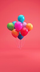 Wall Mural - happy birthday conceptual image, minimalist, beautiful, centered,