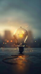 Wall Mural - light bulb innovation conceptual image, minimalist, beautiful, centered,