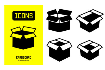 Poster - Set of flat icons of cardboard. Vector design for business and stock.