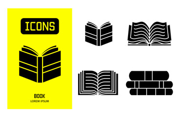 Poster - Set of flat icons of book. Vector design for business and stock.