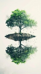 Wall Mural - sustainability conceptual image, minimalist, beautiful, centered,