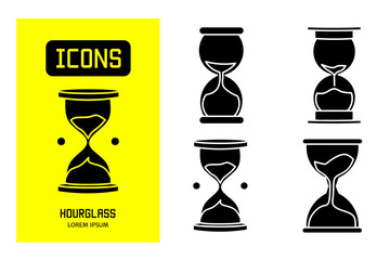 Sticker - Set of flat icons of hourglass. Vector design for business and stock.