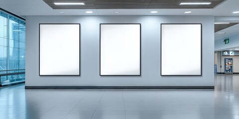 Canvas Print - Blank Billboards in an Airport Terminal