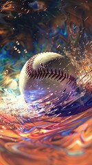 Wall Mural - baseball conceptual image, minimalist, beautiful, centered,