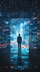 Wall Mural - technology conceptual image, minimalist, stunning, beautiful, centered,