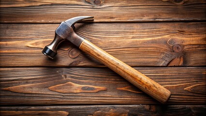 A close-up photo of a hammer on a wooden table, hammer, tool, construction, carpentry, metal, equipment, work, industry