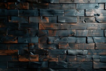 Wall Mural - Texture-rich Black Wood Board Wall Background