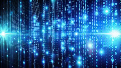 abstract binary code background with glowing technology interface, technology, digital, futuristic, 