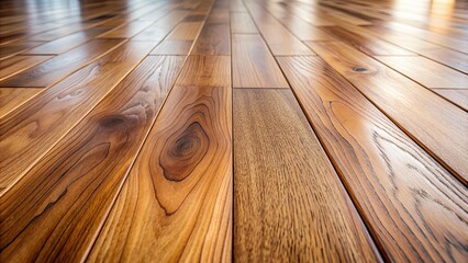 Wall Mural - Close up of a wooden floor with a smooth surface, wood, texture, background, natural, grain, pattern, planks, timber, brown