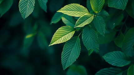 Poster - Detailed photo of the green leaf of the tree : Generative AI
