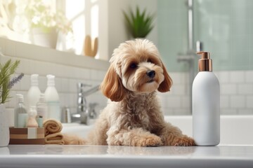 Sticker - Bottle pet dog bathroom.