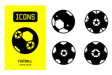 Wall Mural - Set of flat icons of football. Vector design for business and stock.