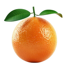 Poster - A Fresh Orange with Green Leaves