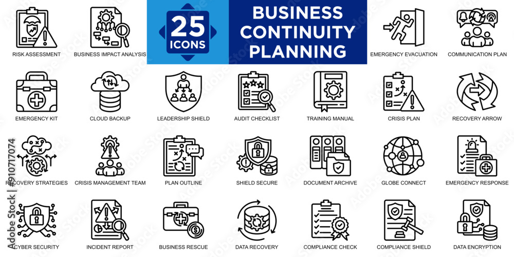 Continuity Risk Icon business continuity planning, management, strategy, business, risk ...