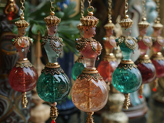 a group of colorful ornaments