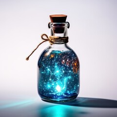 Wall Mural - Magic bottle glass illuminated transparent.